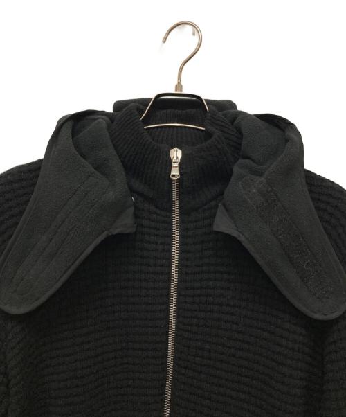 DIESEL Black Gold（ディーゼル ブラック ゴールド）DIESEL Black Gold (ディーゼル ブラック ゴールド) フード付ニットジャケット ブラック サイズ:Lの古着・服飾アイテム