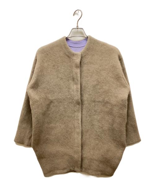 ELENDEEK（エレンディーク）ELENDEEK (エレンディーク) ラクーン混カーディガン ブラウン サイズ:FREEの古着・服飾アイテム