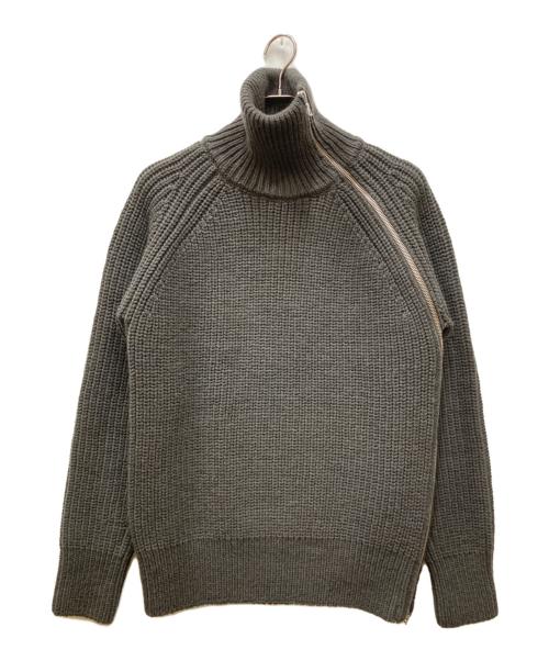 DRIES VAN NOTEN（ドリスヴァンノッテン）DRIES VAN NOTEN (ドリスヴァンノッテン) zipped turtleneck knit/ジップドタートルネックニット グレー サイズ:Sの古着・服飾アイテム