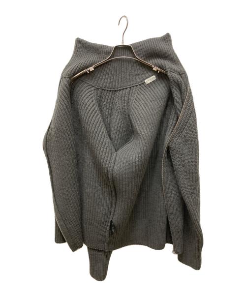 DRIES VAN NOTEN（ドリスヴァンノッテン）DRIES VAN NOTEN (ドリスヴァンノッテン) zipped turtleneck knit/ジップドタートルネックニット グレー サイズ:Sの古着・服飾アイテム