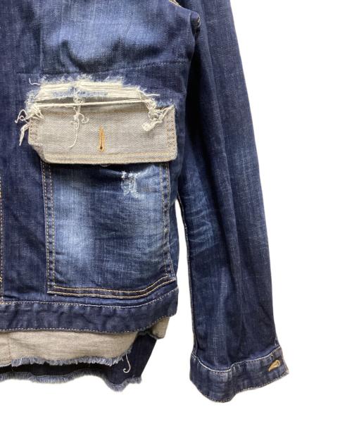DSQUARED2（ディースクエアード）DSQUARED2 (ディースクエアード) レイヤード デニム ジャケット インディゴ サイズ:50の古着・服飾アイテム