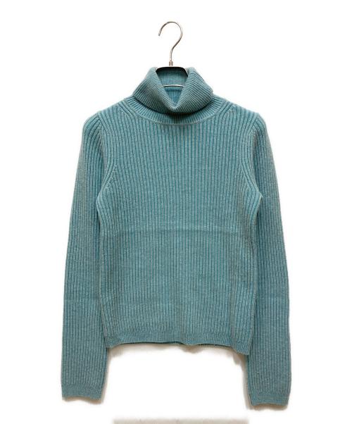 CABAN（キャバン）CABAN (キャバン) ウールコットンカシミヤリブ タートルニットプルオーバー ブルー サイズ:FREEの古着・服飾アイテム