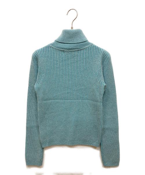 CABAN（キャバン）CABAN (キャバン) ウールコットンカシミヤリブ タートルニットプルオーバー ブルー サイズ:FREEの古着・服飾アイテム