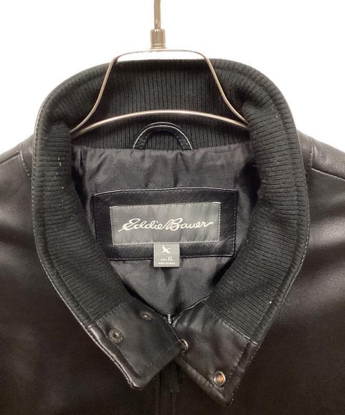 Eddie Bauer（エディーバウアー）Eddie Bauer (エディーバウアー) ラムレザージャケット ブラック サイズ:XLの古着・服飾アイテム