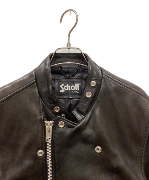 Schott（ショット）Schott (ショット) FREAK'S STORE (フリークスストア) ダブルライダースジャケット ブラック サイズ:Lの古着・服飾アイテム