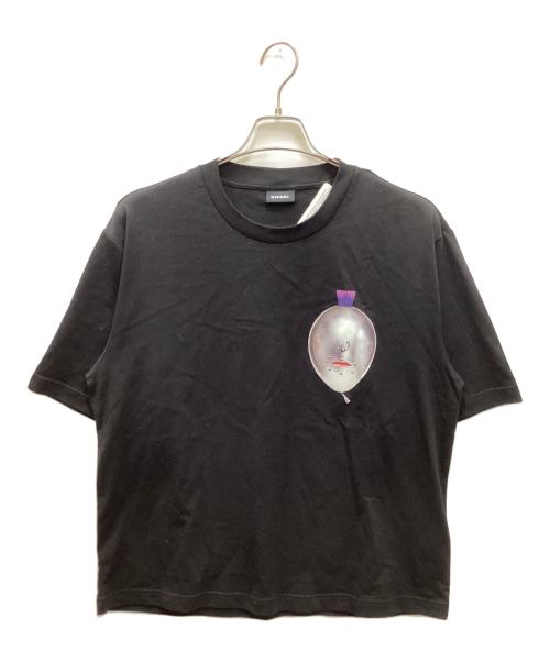 DIESEL（ディーゼル）DIESEL (ディーゼル) ピアスマスクプリントTシャツ ブラック サイズ:S 未使用品の古着・服飾アイテム