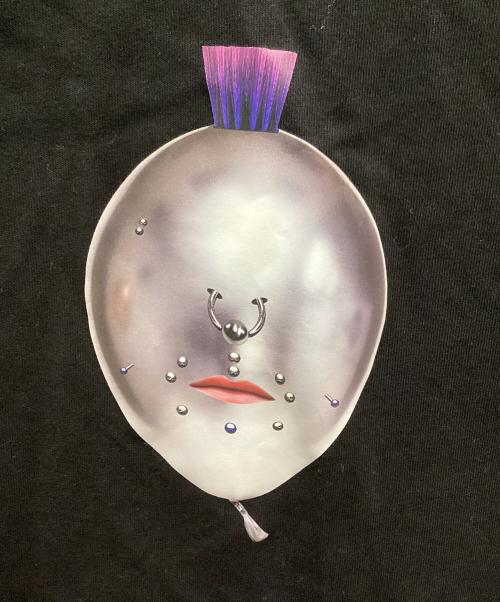 DIESEL（ディーゼル）DIESEL (ディーゼル) ピアスマスクプリントTシャツ ブラック サイズ:S 未使用品の古着・服飾アイテム