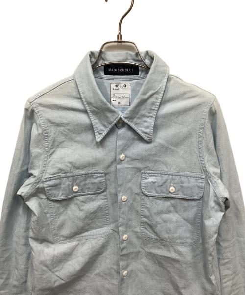MADISON BLUE（マディソンブルー）MADISON BLUE (マディソンブルー) MADAME WORK SH CHAMBRAY シャンブレーワークシャツ スカイブルー サイズ:1の古着・服飾アイテム