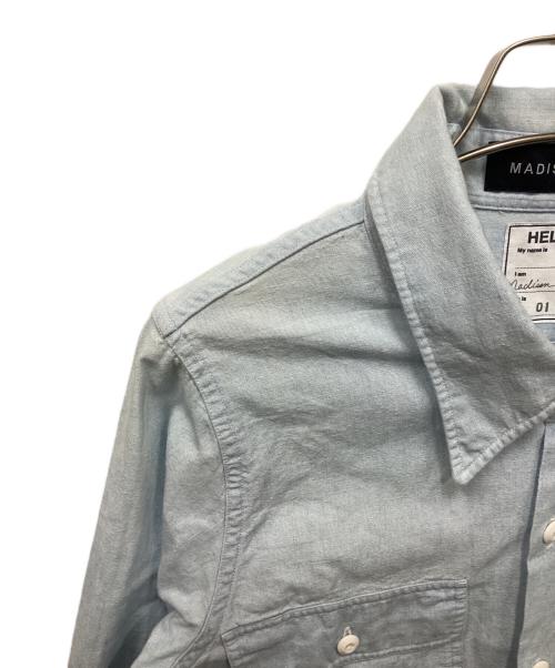 MADISON BLUE（マディソンブルー）MADISON BLUE (マディソンブルー) MADAME WORK SH CHAMBRAY シャンブレーワークシャツ スカイブルー サイズ:1の古着・服飾アイテム
