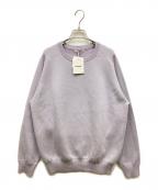 SLOANEスローン）の古着「12G 天竺二重編みクルーネック」｜パープル