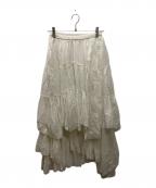 CASA FLINEカーサフライン）の古着「コットンティアードスカート」｜ホワイト