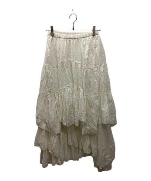 CASA FLINE（カーサフライン）CASA FLINE (カーサフライン) コットンティアードスカート ホワイト サイズ:FREEの古着・服飾アイテム
