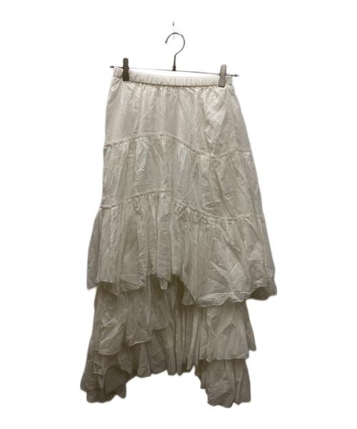 CASA FLINE（カーサフライン）CASA FLINE (カーサフライン) コットンティアードスカート ホワイト サイズ:FREEの古着・服飾アイテム