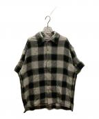 TOMORROW LANDトゥモローランド）の古着「インドコットン バスケットウィーブ ハーフスリーブシャツ」｜グリーン