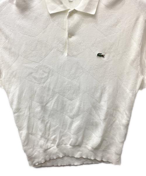 LACOSTE（ラコステ）LACOSTE (ラコステ) BEAUTY&YOUTH (ビューティーアンドユース) ジャカードニットポロシャツ ホワイト サイズ:Mの古着・服飾アイテム