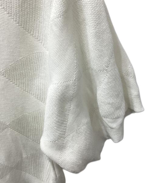 LACOSTE（ラコステ）LACOSTE (ラコステ) BEAUTY&YOUTH (ビューティーアンドユース) ジャカードニットポロシャツ ホワイト サイズ:Mの古着・服飾アイテム