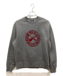 A.P.C.（アーペーセー）の古着「フロッキープリントスウェット」｜グレー