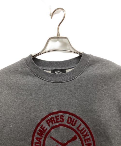 A.P.C.（アーペーセー）A.P.C. (アーペーセー) フロッキープリントスウェット グレー サイズ:Mの古着・服飾アイテム