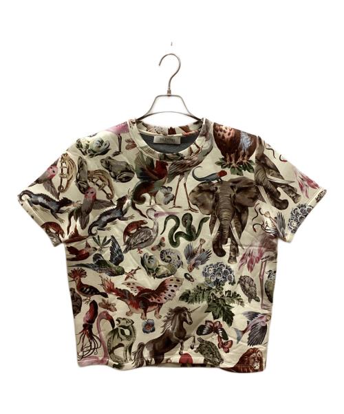 VALENTINO（ヴァレンティノ）VALENTINO (ヴァレンティノ) アニマル柄スウェットTシャツ アイボリー サイズ:Mの古着・服飾アイテム