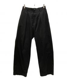 MAISON SPECIAL（メゾンスペシャル）の古着「Wool Mix Smooth Prime Wide One-Tuck Wide Pants」｜ブラック