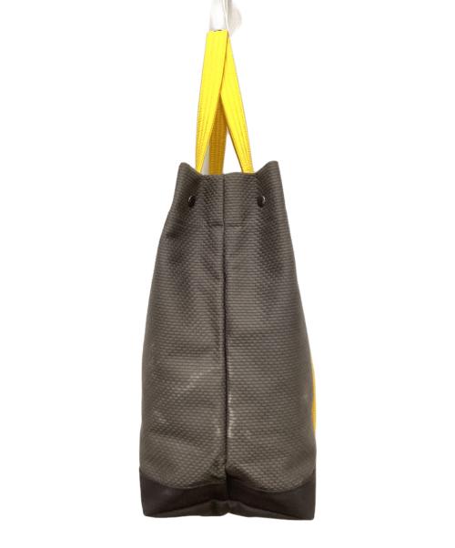 CaBas（キャバ）CABAS (キャバ) 刺し子トートバッグ ブラウン×イエローの古着・服飾アイテム