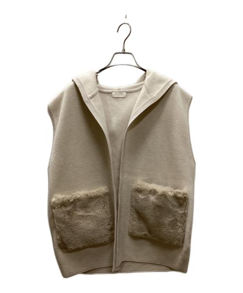 BALLSEY（ボールジィ）BALLSEY (ボールジィ) ウールポリエステルミラノリブ フーディジレ アイボリー サイズ:ｓの古着・服飾アイテム