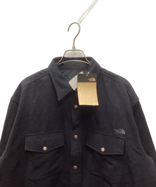THE NORTH FACE（ザ ノース フェイス）THE NORTH FACE (ザ ノース フェイス) ロングスリーブウッドランドウールシャツ アビエイターネイビー サイズ:Ｌ 未使用品の古着・服飾アイテム