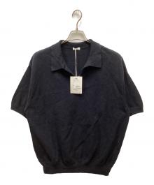 crepuscule（クレプスキュール）の古着「Moss Stitch Polo/モスステッチポロシャツ」｜ブラック