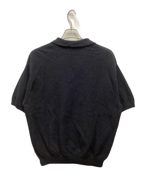 crepuscule（クレプスキュール）crepuscule (クレプスキュール) Moss Stitch Polo/モスステッチポロシャツ ブラック サイズ:1の古着・服飾アイテム