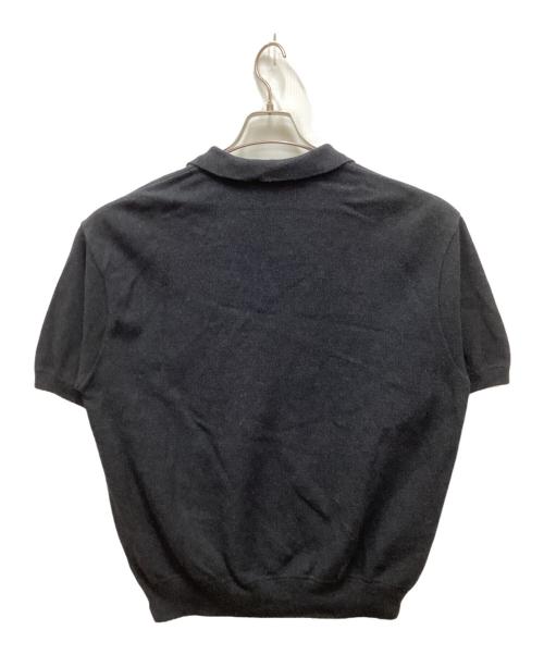 crepuscule（クレプスキュール）crepuscule (クレプスキュール) Moss Stitch Polo/モスステッチポロシャツ ブラック サイズ:1の古着・服飾アイテム