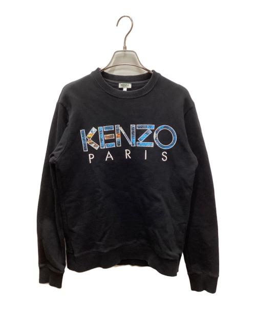 KENZO（ケンゾー）KENZO (ケンゾー) ロゴ刺繍スウェット ブラック サイズ:ＸＳの古着・服飾アイテム