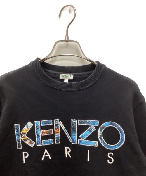 KENZO（ケンゾー）KENZO (ケンゾー) ロゴ刺繍スウェット ブラック サイズ:ＸＳの古着・服飾アイテム