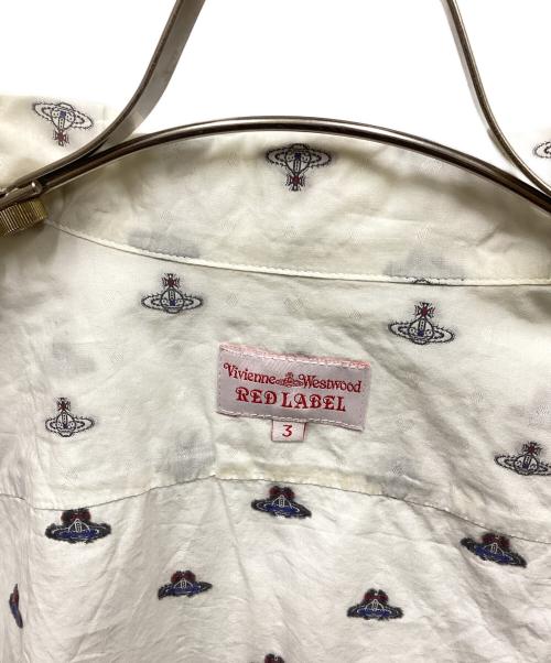 Vivienne Westwood RED LABEL（ヴィヴィアンウエストウッドレッドレーベル）Vivienne Westwood RED LABEL (ヴィヴィアンウエストウッドレッドレーベル) オーブ柄刺繍シャツ ホワイト サイズ:3の古着・服飾アイテム