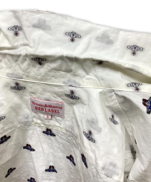 Vivienne Westwood RED LABEL（ヴィヴィアンウエストウッドレッドレーベル）Vivienne Westwood RED LABEL (ヴィヴィアンウエストウッドレッドレーベル) オーブ柄刺繍シャツ ホワイト サイズ:3の古着・服飾アイテム