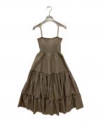 Snidelスナイデル）の古着「ベアティアードワンピース」｜ベージュ