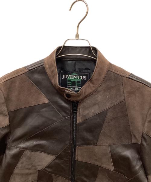 JUVENTUS（ユヴェントス）JUVENTUS (ユヴェントス) パッチワークシングルライダース ブラウン サイズ:Mの古着・服飾アイテム