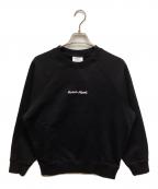 maison kitsuneメゾンキツネ）の古着「ラインハンドライティングオーバーサイズ スウェットシャツ」｜ブラック