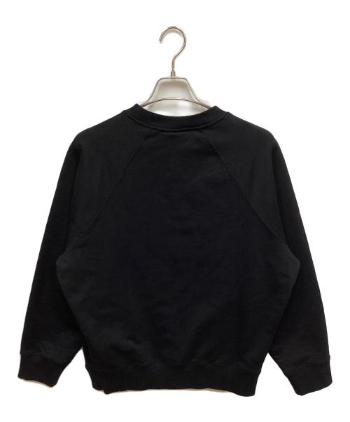 maison kitsune（メゾンキツネ）maison kitsune (メゾンキツネ) ラインハンドライティングオーバーサイズ スウェットシャツ ブラック サイズ:XS 未使用品の古着・服飾アイテム