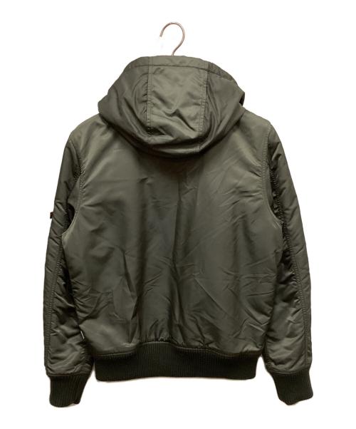 ALPHA（アルファ）ALPHA (アルファ) フーデッド リブジャケット オリーブ サイズ:Ｌの古着・服飾アイテム