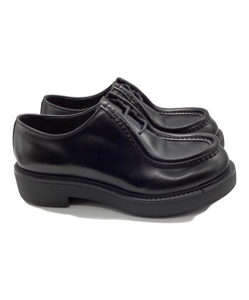 PRADA（プラダ）PRADA (プラダ) ダイアパソン オペークブラッシュドレザーシューズ ブラック サイズ:8.5の古着・服飾アイテム
