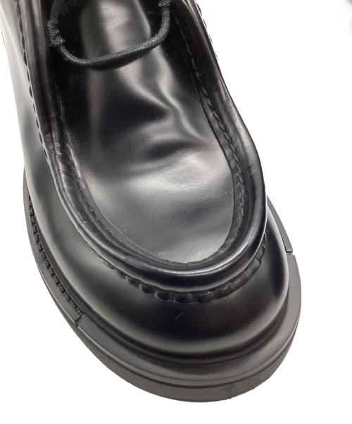 PRADA（プラダ）PRADA (プラダ) ダイアパソン オペークブラッシュドレザーシューズ ブラック サイズ:8.5の古着・服飾アイテム