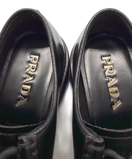 PRADA（プラダ）PRADA (プラダ) ダイアパソン オペークブラッシュドレザーシューズ ブラック サイズ:8.5の古着・服飾アイテム