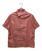 HERMESエルメス）の古着「ストラップスリーブボーダーシャツ」｜レッド
