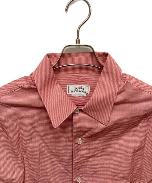 HERMES（エルメス）HERMES (エルメス) ストラップスリーブボーダーシャツ レッド サイズ:42の古着・服飾アイテム