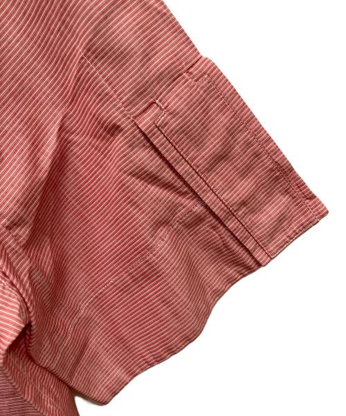 HERMES（エルメス）HERMES (エルメス) ストラップスリーブボーダーシャツ レッド サイズ:42の古着・服飾アイテム