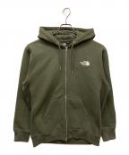 THE NORTH FACEザ ノース フェイス）の古着「SQUARE LOGO FULLZIP/スクエアロゴフルジップスウェット」｜グリーン