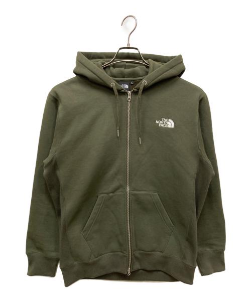 THE NORTH FACE（ザ ノース フェイス）THE NORTH FACE (ザ ノース フェイス) SQUARE LOGO FULLZIP/スクエアロゴフルジップスウェット グリーン サイズ:Lの古着・服飾アイテム