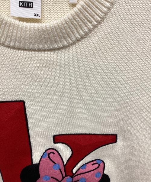 KITH（キス）KITH DISNEY Kith For Mickey & Friends Minnie K Crewneck Sweater 'Sandrift'/キスフォーミッキーアンドフレンズミッキークルーネックスウェットサンドリフト サイズ:XXLの古着・服飾アイテム