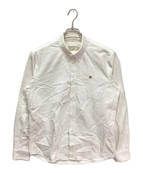maison kitsune（メゾンキツネ）MAISON KITSUNE (メゾンキツネ) フォックスヘッドシャツ ホワイト サイズ:40の古着・服飾アイテム