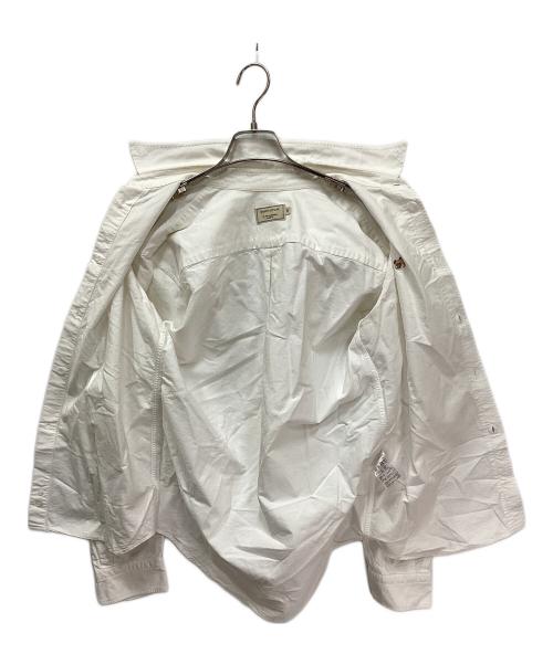 maison kitsune（メゾンキツネ）MAISON KITSUNE (メゾンキツネ) フォックスヘッドシャツ ホワイト サイズ:40の古着・服飾アイテム